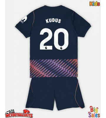 Tottenham Hotspur Mohammed Kudus #20 Replica Away Stadium Kit for Kids 2026-27 Short Sleeve (+ pants)